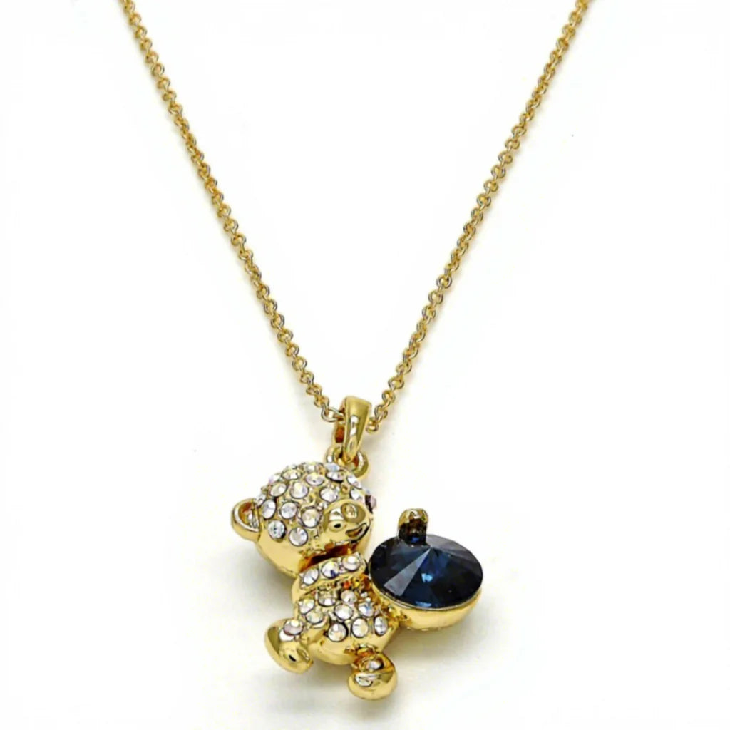 Cherished Teddy Bear Pendant Necklace | Swarovski Crystals