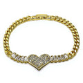 Luminous Heart & Baguette Bracelet | 14K Gold Filled