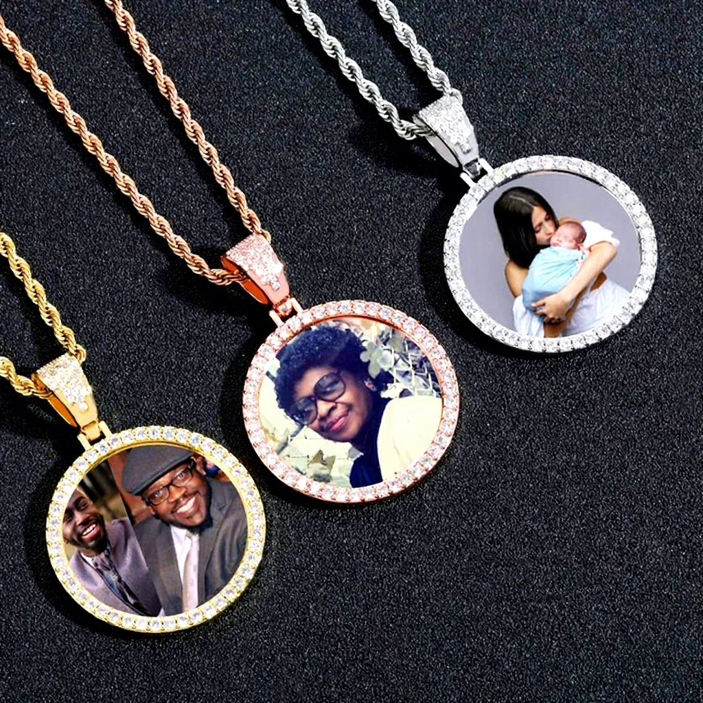 Memory Medallion Rotating Photo Necklace