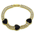 Luminous Heart & Baguette Bracelet | Black Mother of Pearl