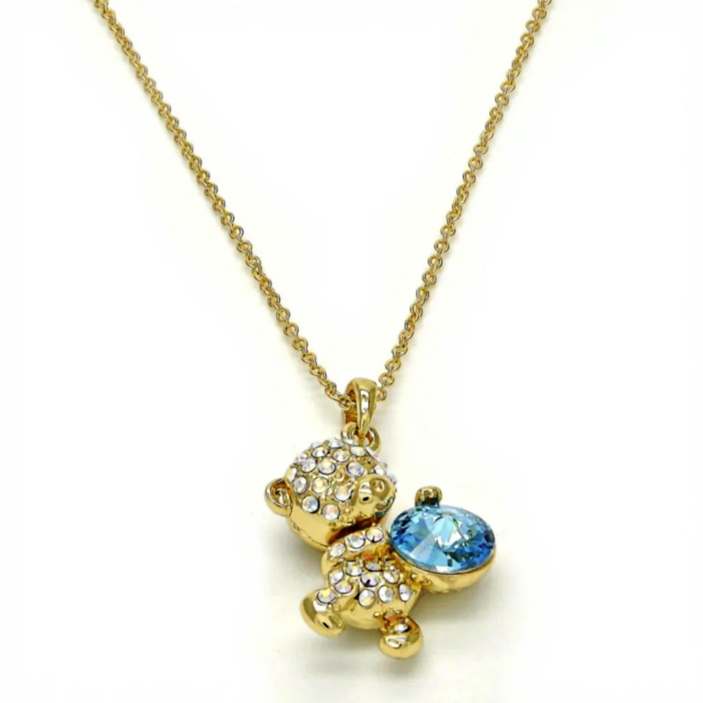 Cherished Teddy Bear Pendant Necklace | Swarovski Crystals