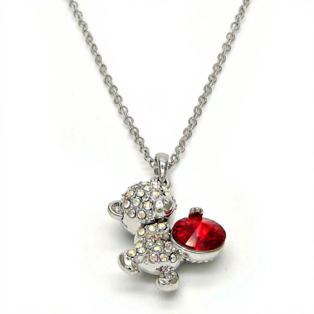 Cherished Teddy Bear Pendant Necklace | Swarovski Crystals