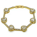 Royal Heart Cluster Tennis Bracelet | 14K Gold Filled