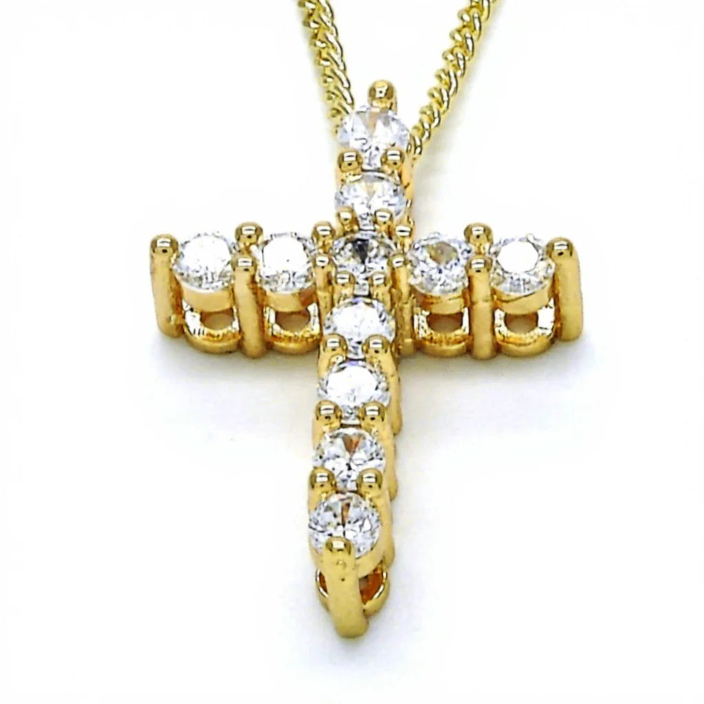 Eternal Grace Zirconia Cross Necklace | 14K Gold Filled