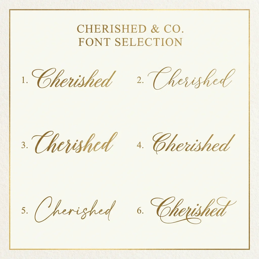 Cherished & Co. Font Selection Chart