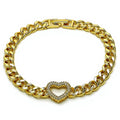 Majestic Heart & Cuban Link Bracelet | Micro Pave