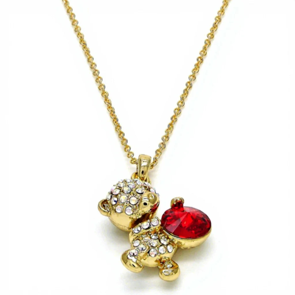 Cherished Teddy Bear Pendant Necklace | Swarovski Crystals