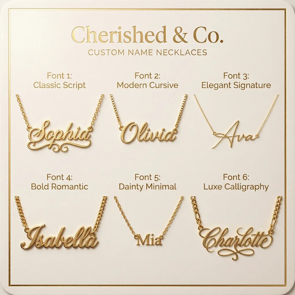 Bespoke Font Style Chart - Cherished & Co.