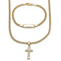 Junior Heritage Cross & Cuban Set | 18K Gold Layered
