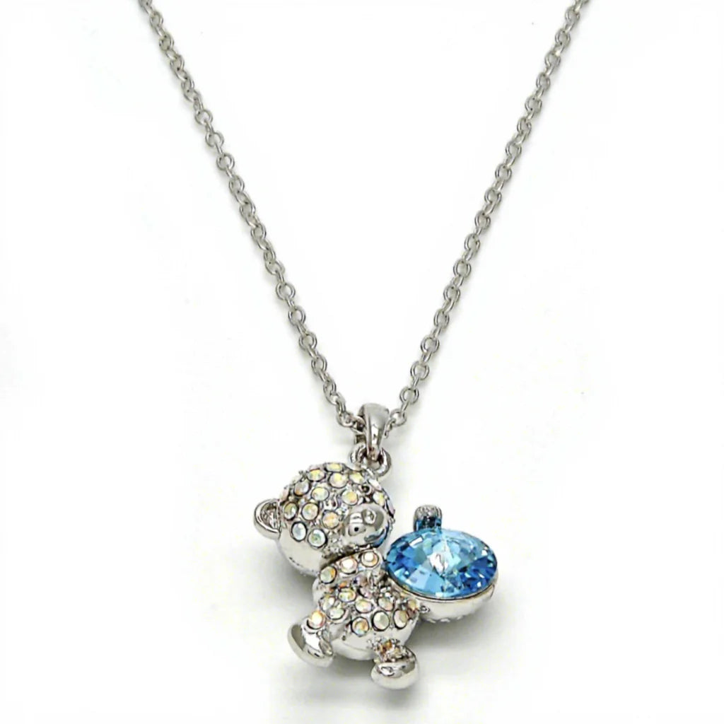 Cherished Teddy Bear Pendant Necklace | Swarovski Crystals