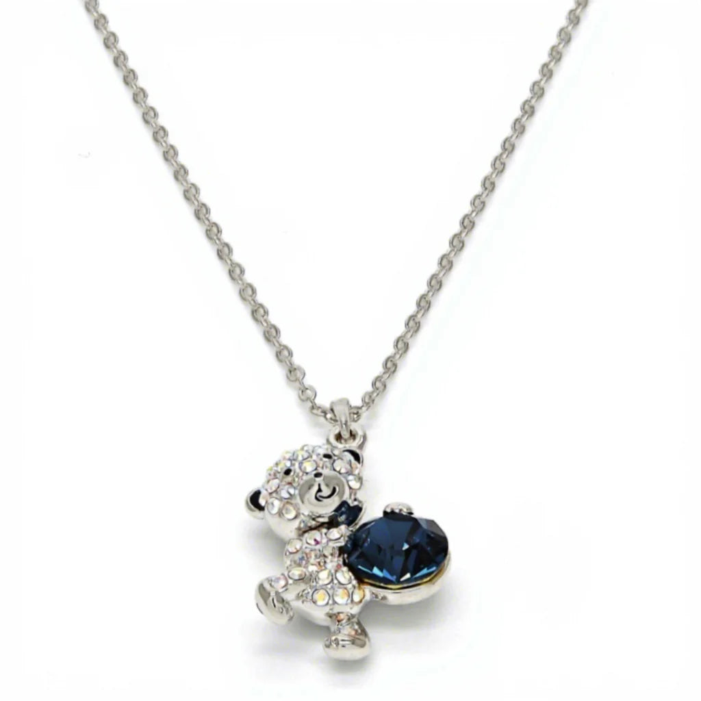 Cherished Teddy Bear Pendant Necklace | Swarovski Crystals