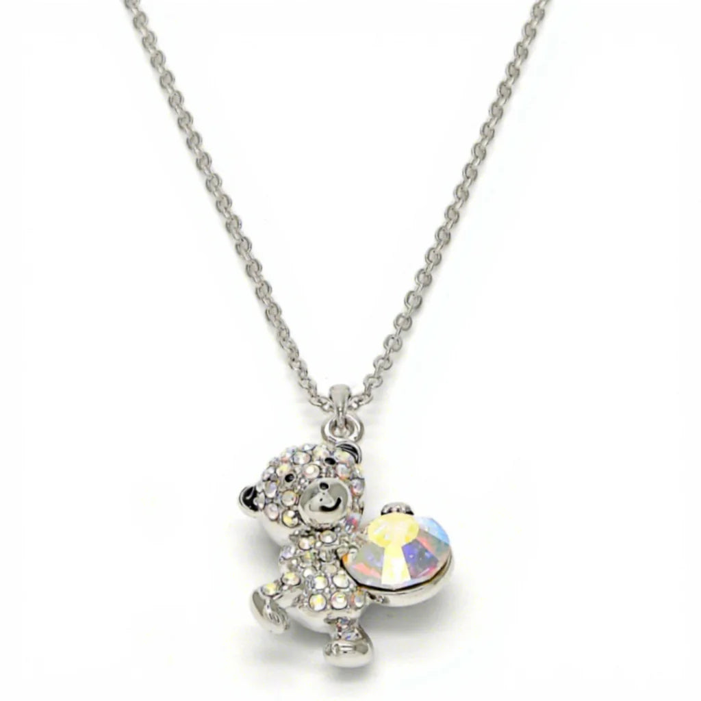 Cherished Teddy Bear Pendant Necklace | Swarovski Crystals